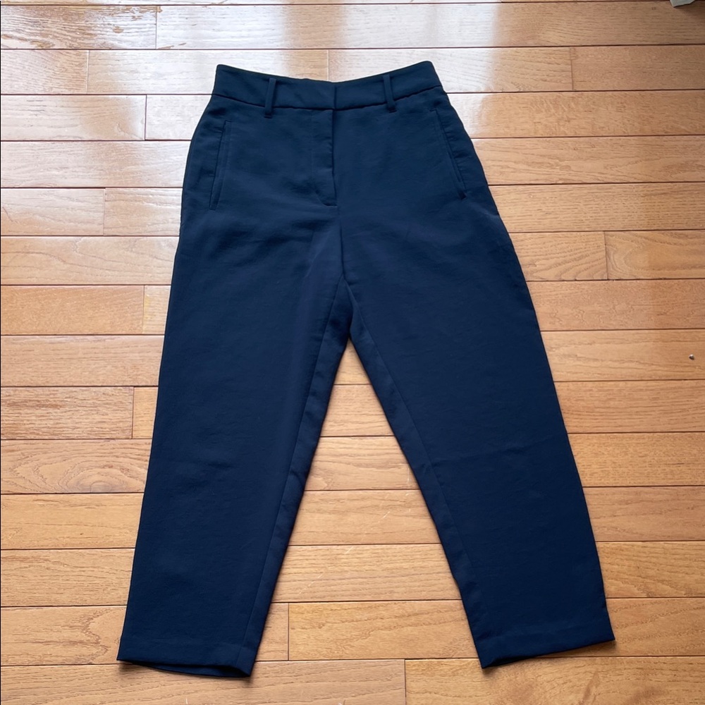 Aritzia Cropped Tailored Pants in Navy